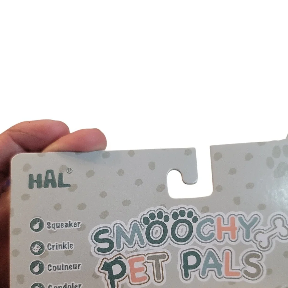 HAL Smoochy Pet Pals Cow‎ Dog Toy Cream Tan NEW Squeaker Crinkle 7